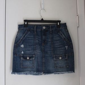 Juniors SO Cargo Pocket Denim Skirt